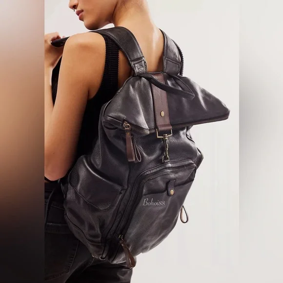 NEW Free People Brigade Leather Backpack display picture 2